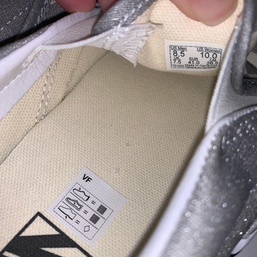 NWB Vans Classic Slip-On Checkerboard Silver - Picture 7 of 11